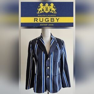 NWT! RUGBY 🏈 RL CRICKET BLAZER Blue Stripes